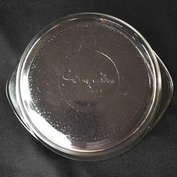 Inland Glass Serving Mixing Bowl Clear Pressed Textured Base Handles Vintage - Picture 6 of 12